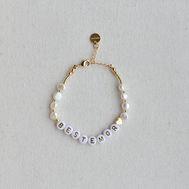 Bestemor ferskvannsperle armbånd