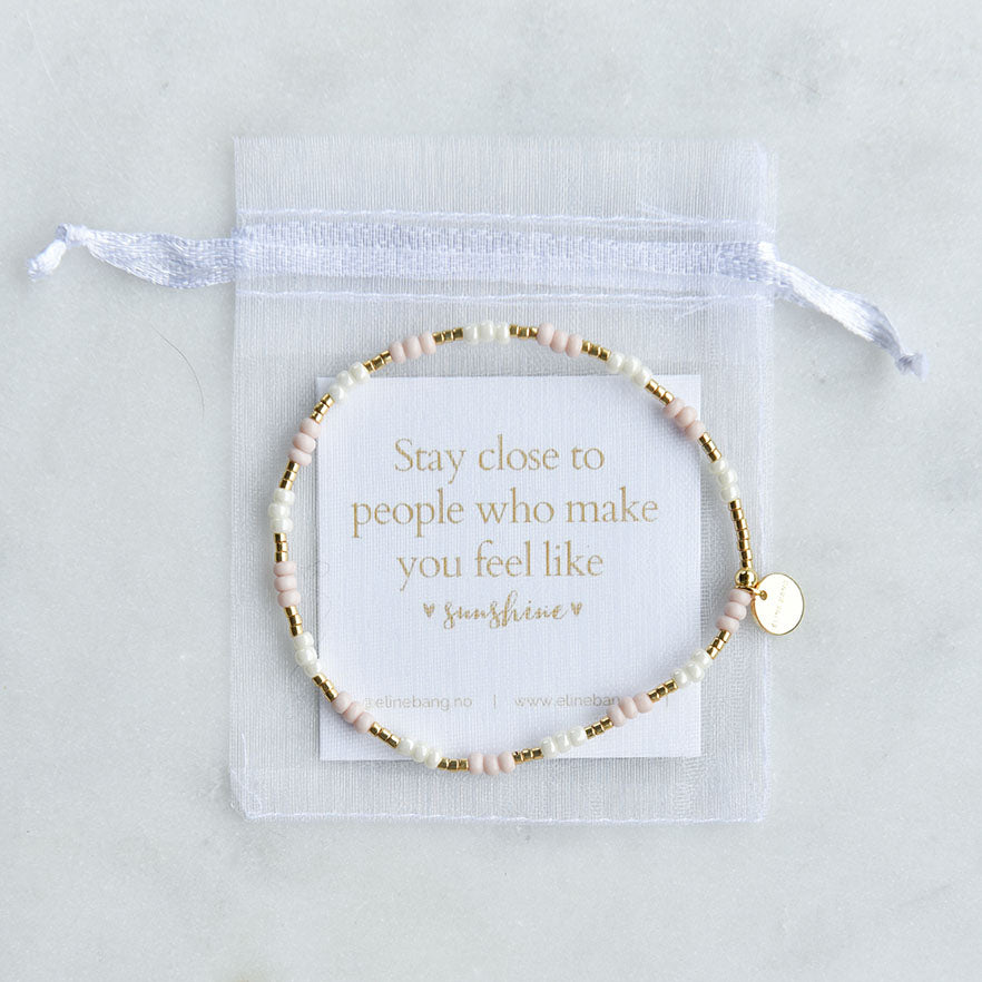 Kaviya armbånd elastikk- dus rosa