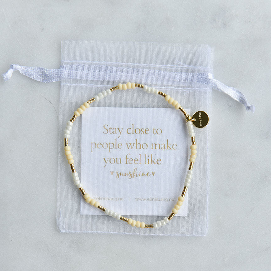 Kaviya armbånd elastikk- lysegul