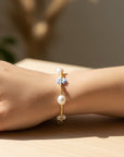 Nelly blomsterarmbånd blå