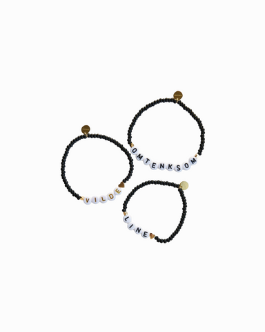 Valgfri tekst armbånd -sort