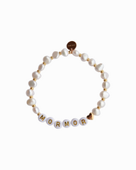 Valgfri tekst armbånd - ferskvannsperle