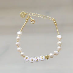 Pust Ferskvannsperlearmbånd