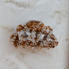 Hårklype  blå lysebrun